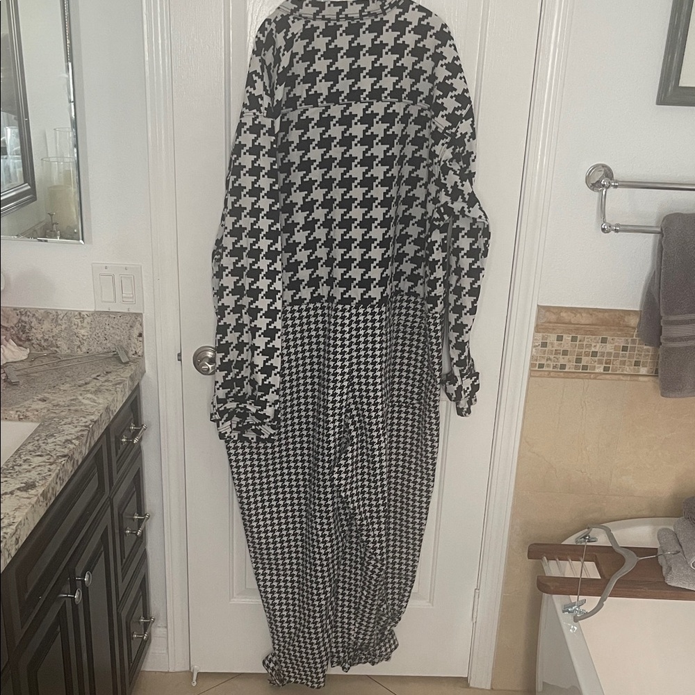adidas Black and White Houndstooth Jumpsuit - Picture 5 of 7